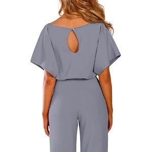 New, never been worn. Short sleeve belted wide leg pantsuit. Fits true to size.